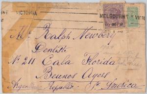 56512 -  VICTORIA - POSTAL HISTORY:  COVER to ARGENTINA - 1909