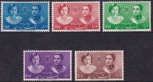 Sc# 871 / 875 Iran Crown Prince & Princess Fawziya 1939 MMH set CV $44.00 St#4