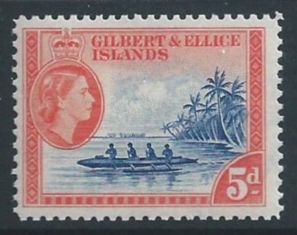 Gilbert & Ellice Islands #66 NH 5p Ellice Islands Canoe