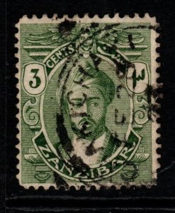 ZANZIBAR SG277 1921 3c YELLOW-GREEN FINE USED