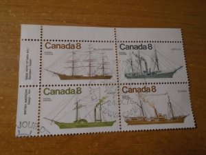 Canada #  673a   used   Plate  block