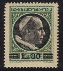 Vatican Pope Pius XII Ovpt '30L' 1946 MNH SC#109 SG#117 MI#123