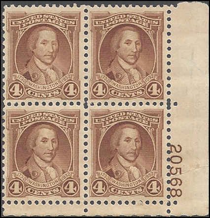 709 Mint,OG,NH... Plate Block of 4... SCV $7.00