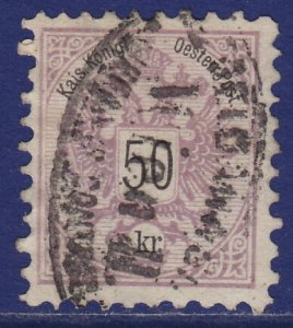 Austria - 1883 - Scott #46 used - GELDANWEISUNGS-KONTROLSTEMPEL pmk