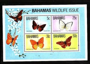 Bahamas-Sc#542a-unused NH sheet-Insects-Butterflies-1983-