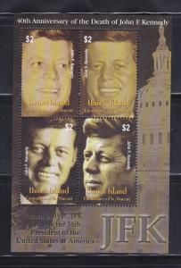 Union Island NSL MNH John F Kennedy