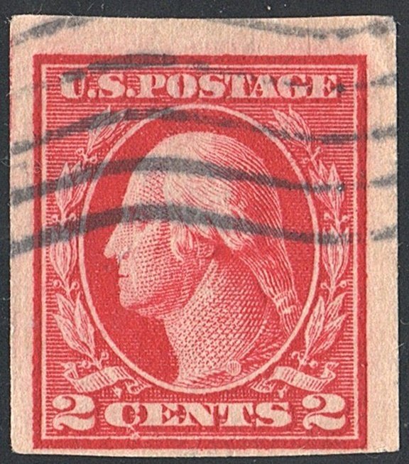 SC#482 2¢ Washington Imperforate Single (1916) Used