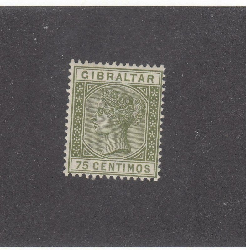 GIBRALTAR # 35 VF-MLH Q/VICTORIA 75cts CAT VALUE $42.50