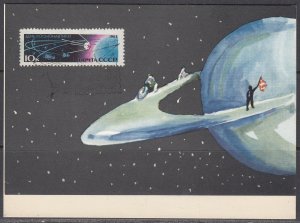 Russia Scott 2732a - Apr 12, 1963 Biking on Saturn Space Card