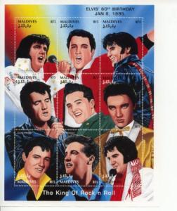 1995 Maldives  Elvis Presley - MS9 (Scott 2108)  MNH