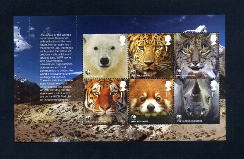GB 2011 -   WWF 50th Anniversary WWF  Wildlife  - Pane from Prestige Booklet MNH