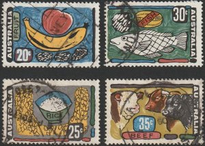 Australia 1972 Sc#519-522 Primary Production-Food Full Set of 4. USED-AVERAGE.