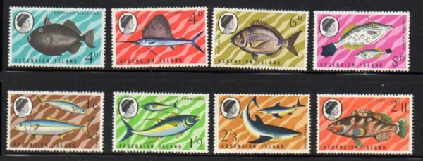 Ascension Sc 118-25 1968 Fish stamp set mint