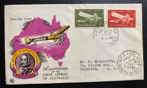 1964 Adelaide Australia First Day Cover FDC To Glandore 50th Anniversary Airmail