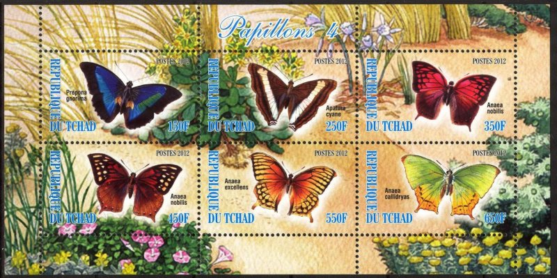 Chad 2012 Butterflies (4) MNH Cinderella !