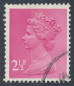 GB Machin 2½p  SC# MH32 Used  1 center band see details & scans