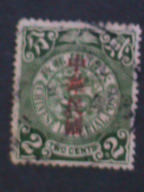 ​CHINA 1912 SC#162  -111 YEARS OLD-QING DYNASTY DRAGON STAMP-FANCY CANCEL VF