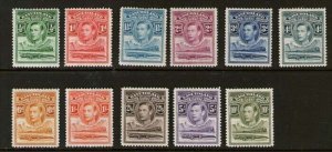 Basutoland 1938 KGVI Sc 18-28 MH