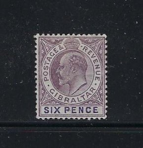 GIBRALTAR SCOTT #43 1903 EDWARD VII 6P (VIOLET/PURPLE) -WMK 2 - MINT HINGED