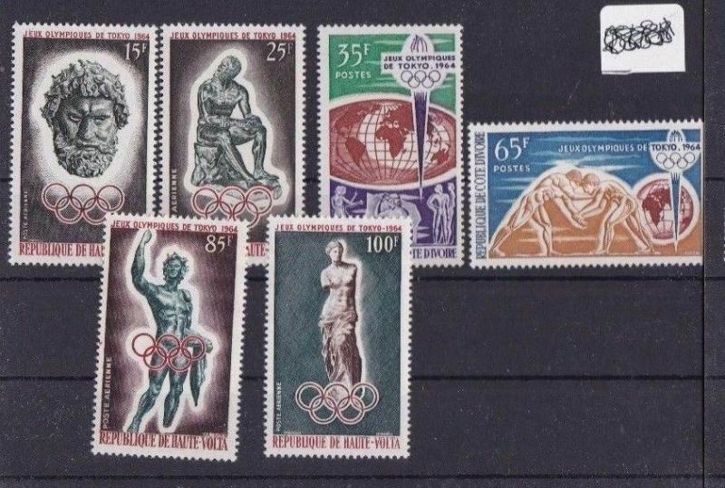 TOKYO OLYMPICS 1964  , UNMOUNTED MINT FRENCH COLONIES STAMPS REF R760