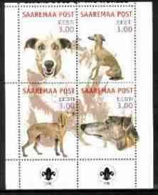 SAAREMAA - 2000 - Dogs #4 - Perf 4v Sheet -Mint Never Hinged-Private Issue