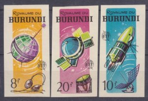 1965 Burundi 171b-172b,174b 100 years of ITU / Satellite 5,00 €