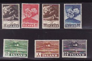 Iceland-Scott #246-52-unused very light Hinged set 1948-volc