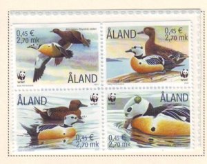 Aland Finland  Sc 185 2001 ducks WWF stamp set mint NH