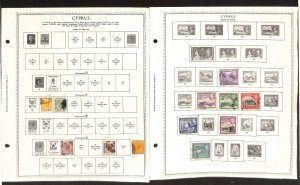 Cyprus Stamp Collection on 26 Minkus Global Pages, 1880-1960, 1976-88 (BB)