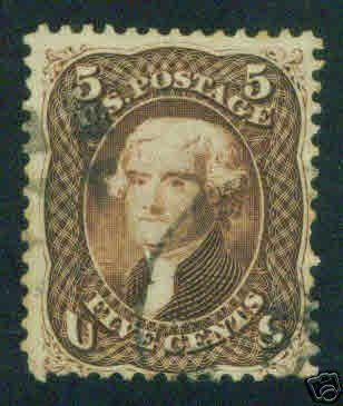 USA Scott 76 , Brown Jefferson 19th century CV $150