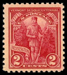 US Sc 643 MH - 1927 2¢ - Vermont Sesquicentennnial