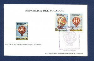 ECUADOR - # 1058-1059 - FDC - Balloon Flight - 1984