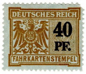 (I.B) Germany Revenue : Railway Ticket Tax 40pf