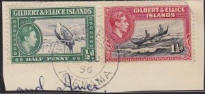 GILBERT & ELLICE IS GVI on 1956 piece POST OFFICE / ABEMAMA cds.............2506