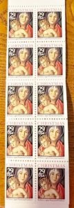 US# 2710a  Bellini Madonna & Child 29c Booklet Pane of 10 Mint NH