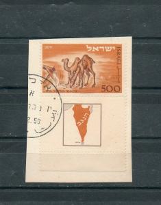 Israel Scott #25 1950 Negev Camel Full Tab with First Day Postmark on Cutout!!