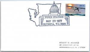 US SPECIAL EVENT COVER PIPEX STAMP STATION AT OLYMPIA WASHINGTON 1977 V3