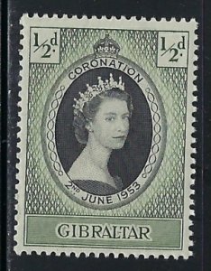 Gibraltar 131 MNH 1953 QEII Coronation (an4605)