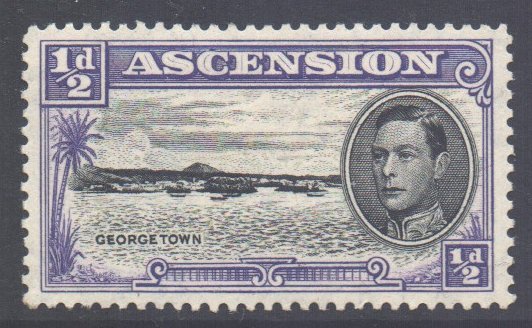 Ascension Scott 40a - SG38b, 1938 George VI 1/2d Perf 13 MH*