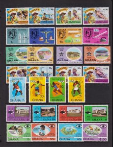 Ghana - 7 mint sets, 4 souvenir sheets - see 2 scans