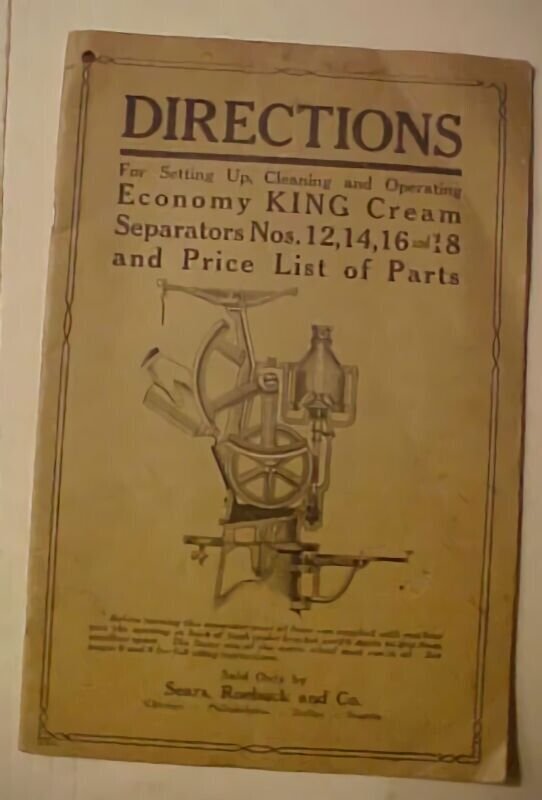 US  ECONOY KINGCREAM SEPARATOR AD 28 PAGES PRICE LIST 1925