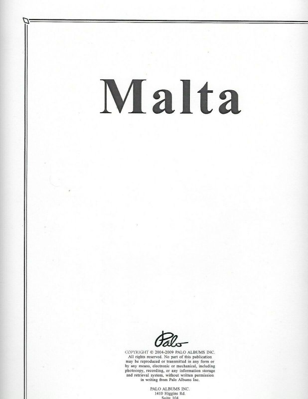 MALTA- PALO ALBUM 37 HINGELESS PAGES (1860-1970) -GIBBONS LAYOUT 