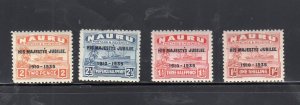 NAURU #31-34 1935 REIGN OF KGV 25TH ANNIV. MINT VF NH O.G