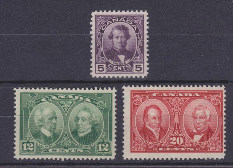 Canada Sc 146-148 MLH. 1927 Historical issue cplt F-VF