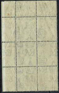 TANGANYIKA 1927 KGV 30C PLATE 1 BLOCK */**