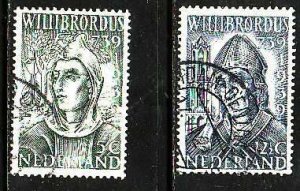 Netherlands-Sc#212-13- id7-used set-St Willibrord-1939-