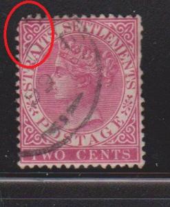 STRAITS SETTLEMENTS Scott # 41a Used - Queen Victoria