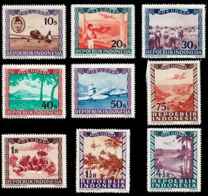 Indonesia 1948 Sc C1-8, 11 MNH VF