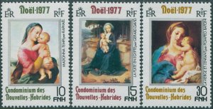 New Hebrides French 1977 SGF269-F271 Christmas set MNH