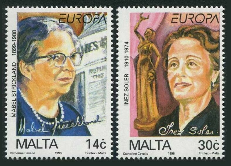 Malta 886-887, MNH. Michel 983-984. EUROPE CEPT-1996.Mabel Strickland,Izen Soer.